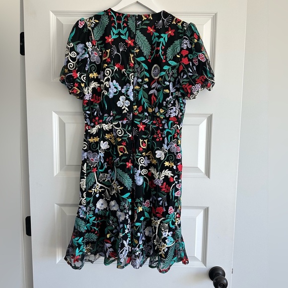 Sam Edelman Puff-Sleeve Mesh Embroidered Dress - Picture 5 of 10